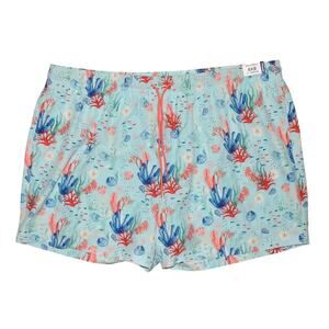 CARIBBEAN SWIMWEAR $50 Blue Coral Reef Swim Trunks Compression Liner Men's 4XB